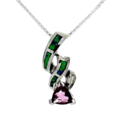 Radiance - Pandantiv CZ tahionizat cu opal, montur